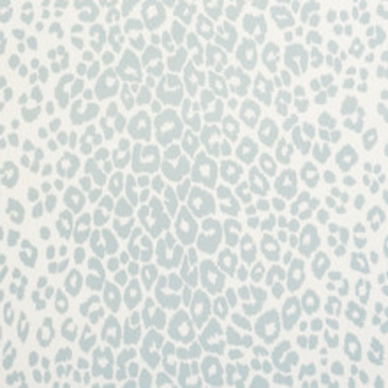 Schumacher Fabric Iconic Leopard Indoor/Outdoor Sky 177320