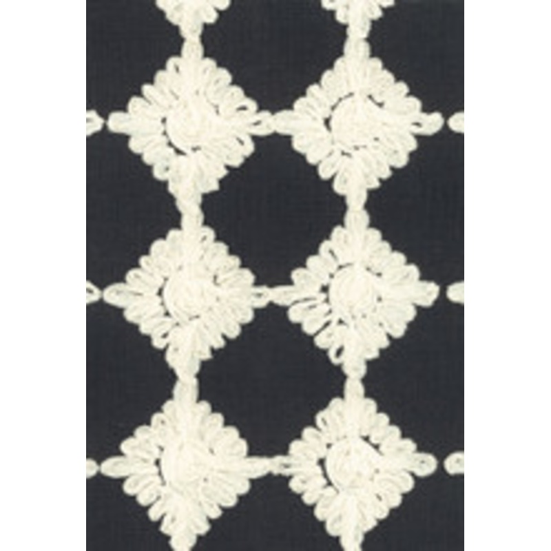 Schumacher Fabric Rosette Embroidery Charcoal 55870