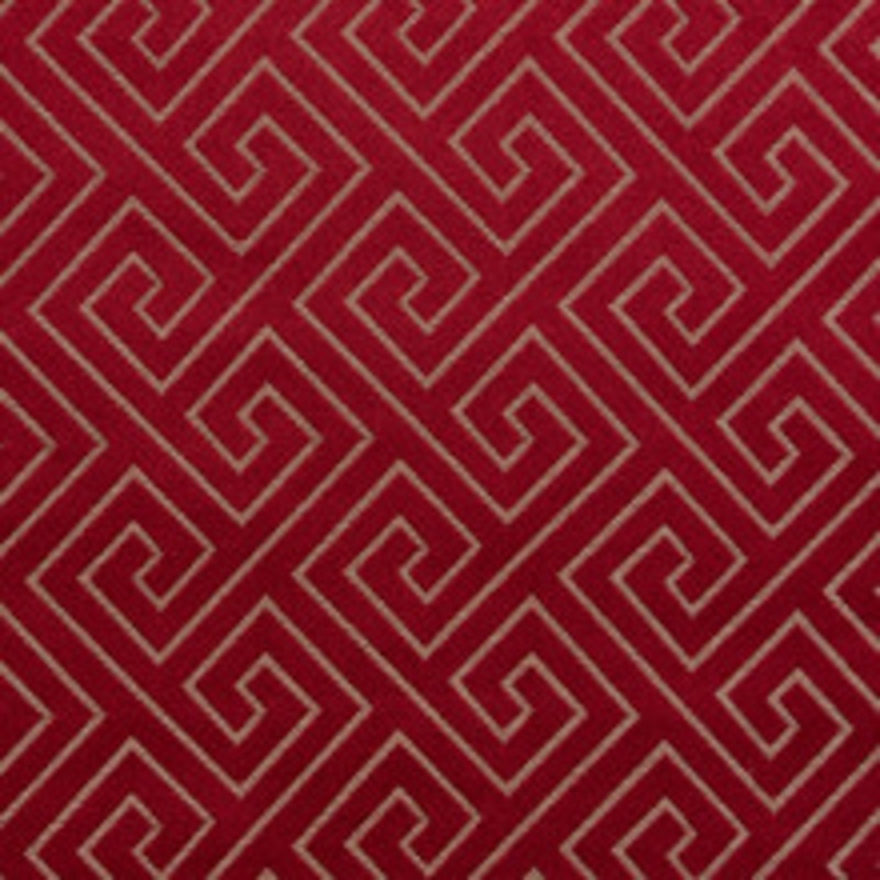 Charlotte Fabric D172 Merlot Greek Key