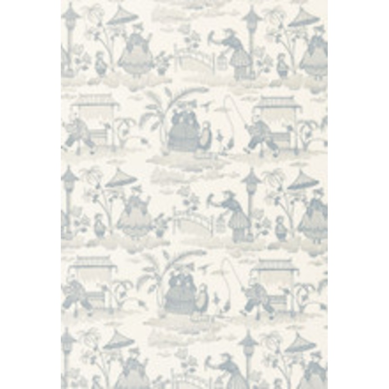 Schumacher Fabric Bassano Embroidered Toile Delft 66600