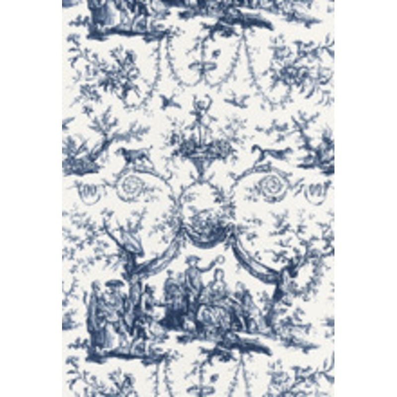 Schumacher Fabric Le Couronnement De La Rosiere Bleu 175271