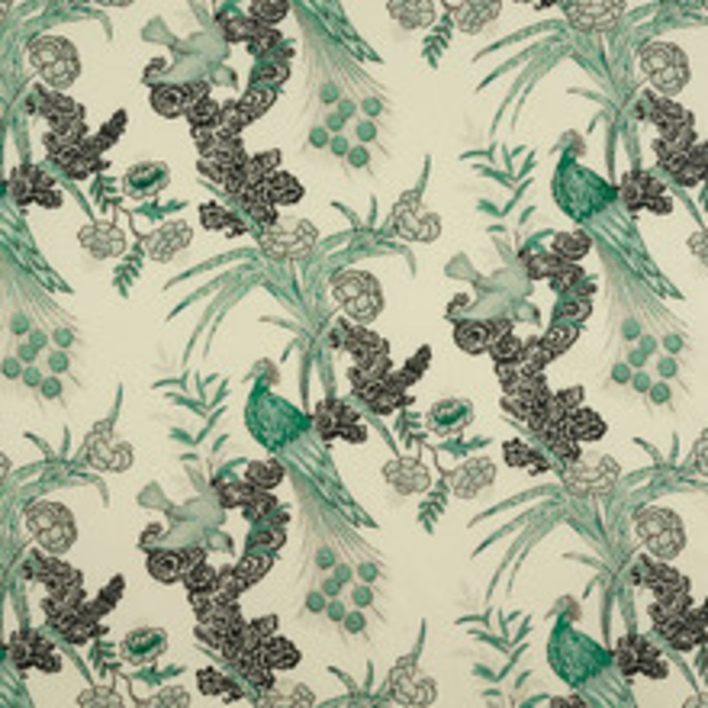 Schumacher Fabric Peacock Emerald 175911
