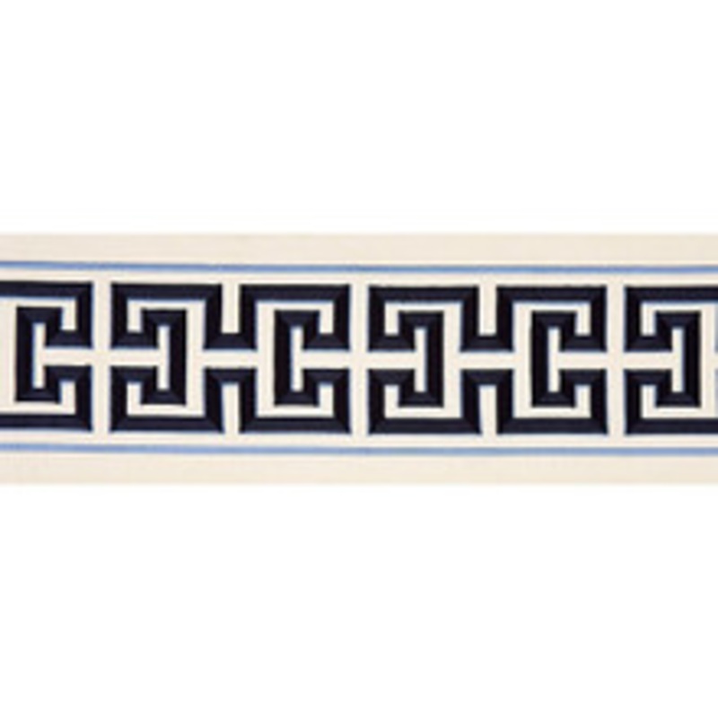 Scalamandre
 Trim Imperial Embroidered Tape/Navy Sc 0004T3280