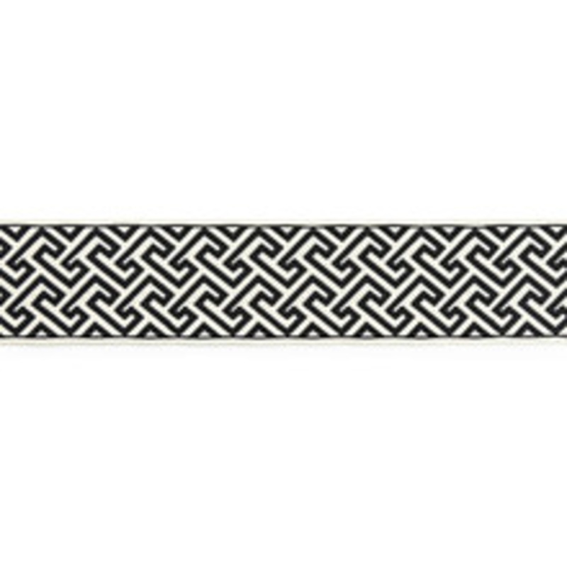 Scalamandre
 Trim Labyrinth Embroidered Tape/Noir Sc 0005T3319