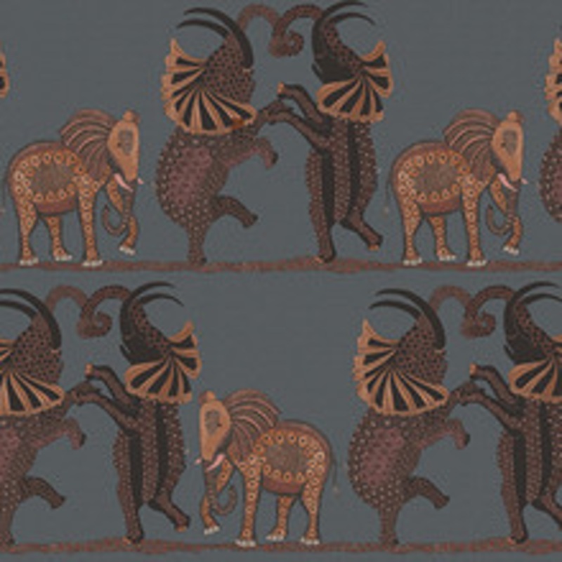 Cole & Son Wallcovering Safari Dance Charcoal & Reds