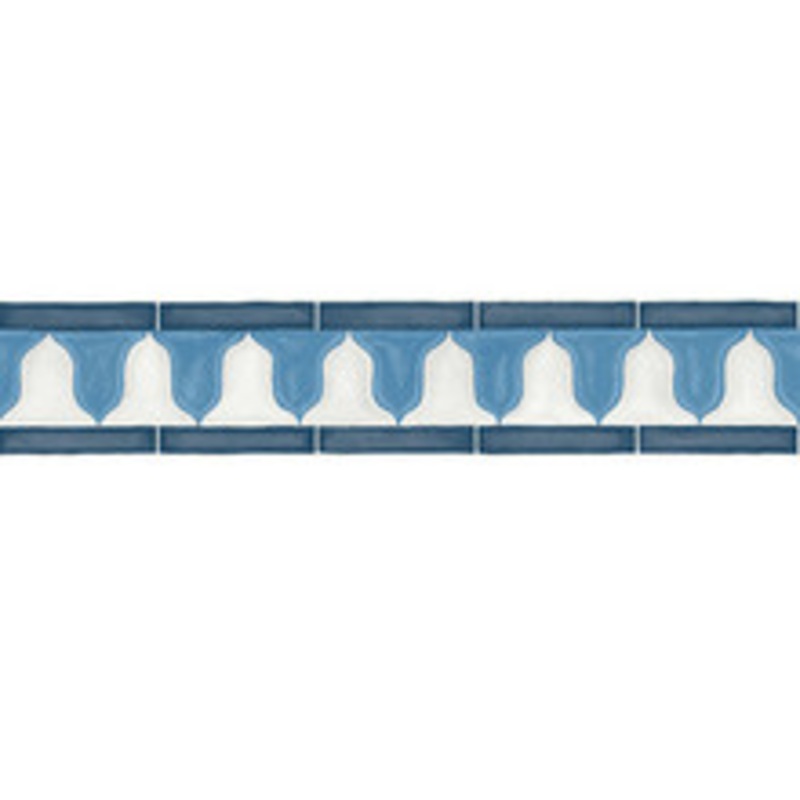 Cole & Son Wallcovering Zellige Border China Blue & White