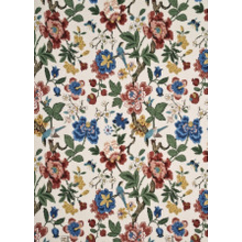 G P & J Baker Fabric Persian Pomegranate Red/Green/Aqua