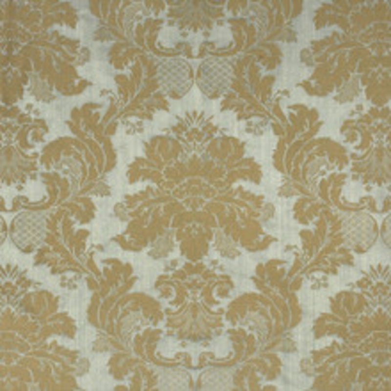 Scalamandre
 Fabric Damasco Sienese/Mist Grey On Blue Strie Sc 000520166M