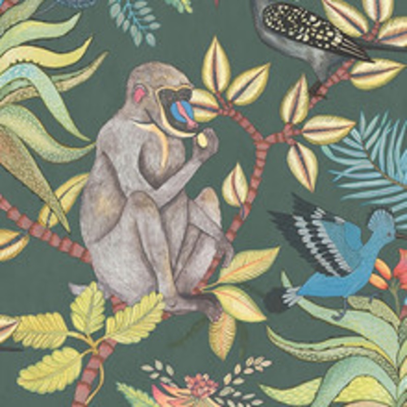 Cole & Son Wallcovering Savuti Dark Petrol Multi