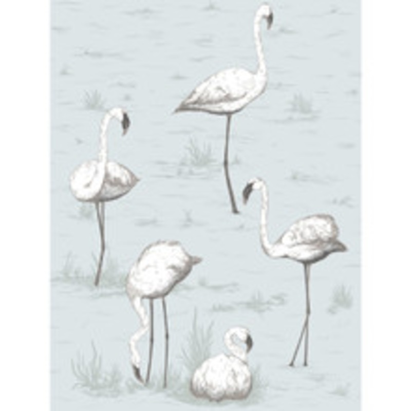 Cole & Son Wallcovering Flamingos Charcoal/Aqua