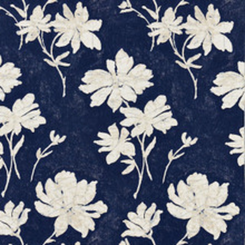 Scalamandre
 Fabric Flore Batik/Indigo Sc 000227082