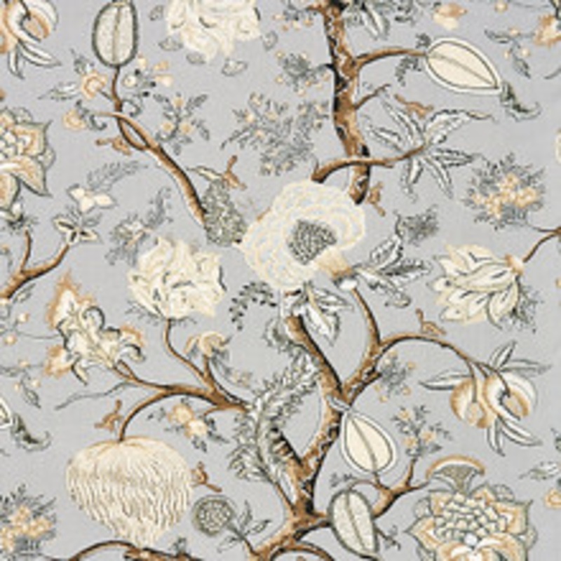 Scalamandre
 Fabric Pondicherry Linen Print/Mineral Sc 000316556