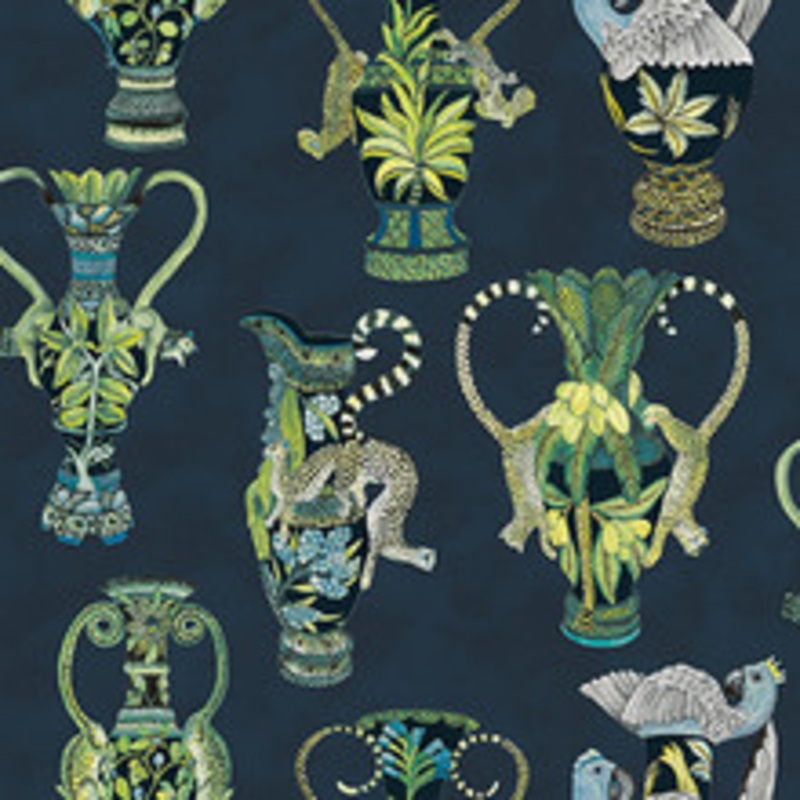 Cole & Son Wallcovering Khulu Vases Midnight