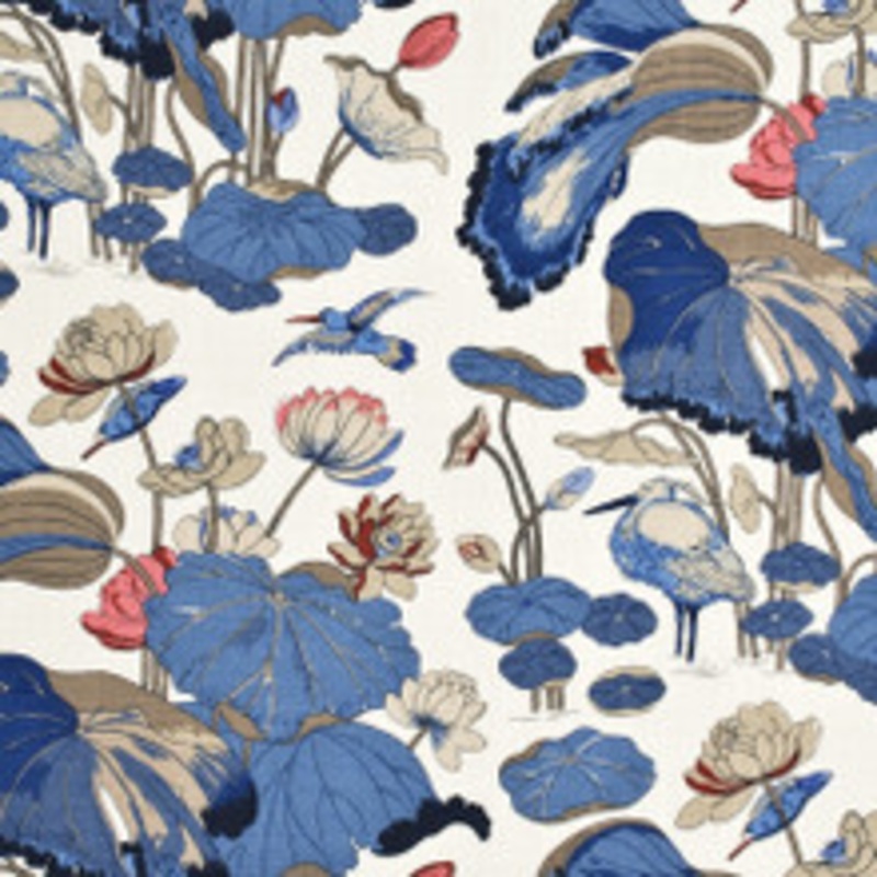 G P & J Baker Fabric Nympheus – Linen Indigo/Marine/Linen