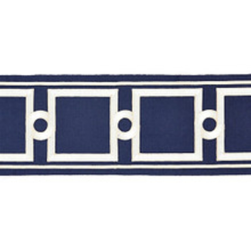 Scalamandre
 Trim Square Link Embroidered Tape/Indigo Sc 0006T3287