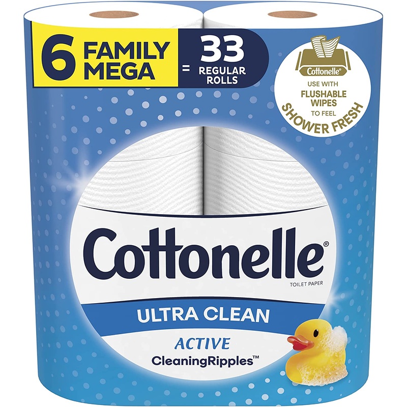 Cottonelle Ultra CleanCare Strong Toilet Paper, 6 Family Mega Rolls, Bath Tissue | Bigbigmart.com