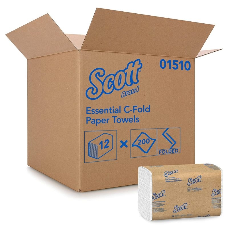Scott Essential C Fold Paper Towel, Fast-Drying Absorbency Pockets, 12 Packs | Bigbigmart.com