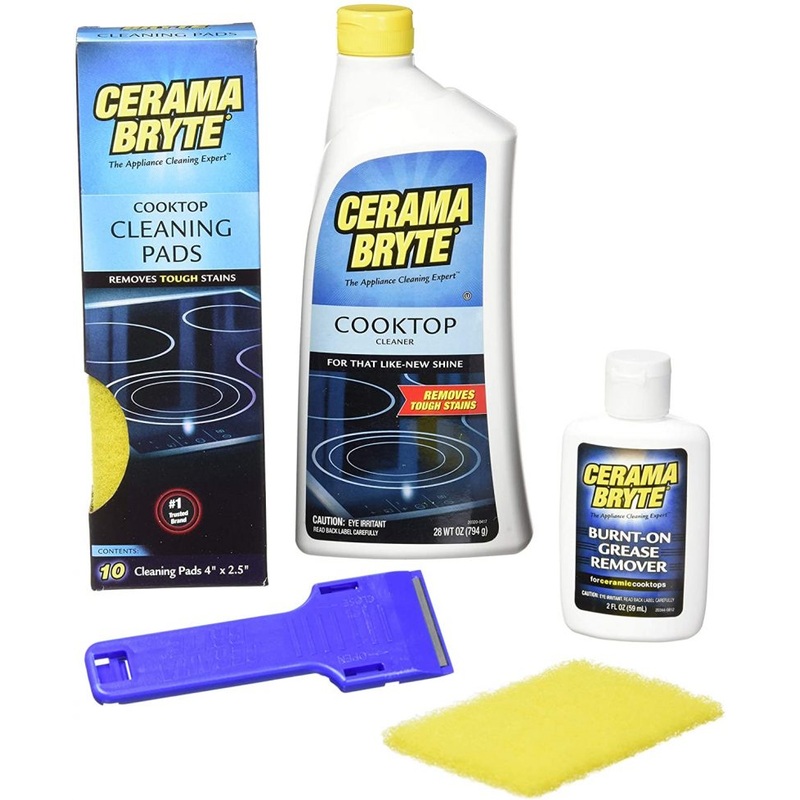 Cerama Bryte Best Value Kit: Ceramic Cooktop Cleaner, Scraper, Burnt-on Grease Remover | Bigbigmart.com