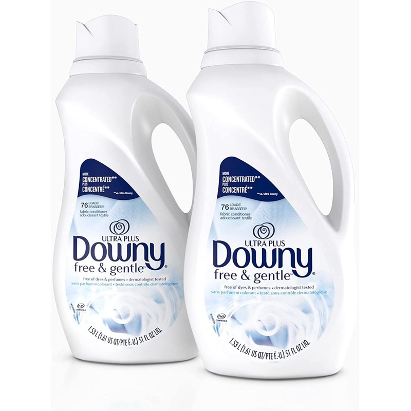 Downy Ultra Plus Free & Gentle Liquid Fabric Conditioner, 51 oz Bottles, 2 Pack | Bigbigmart.com