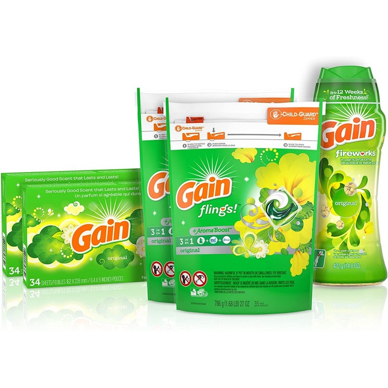 Gain Laundry Bundle Gain Flings, Dryer Sheets, Fireworks Laundry Beads 1.0 ea | Bigbigmart.com