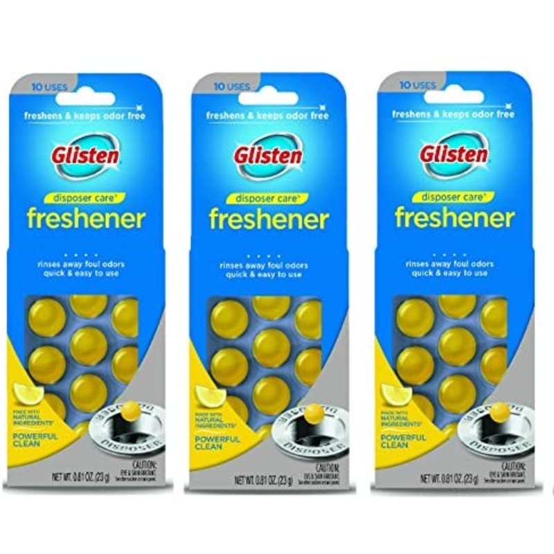 Glisten Disposer Care Garbage Disposal & Drain Freshener Capsules, 3 Pack | Bigbigmart.com