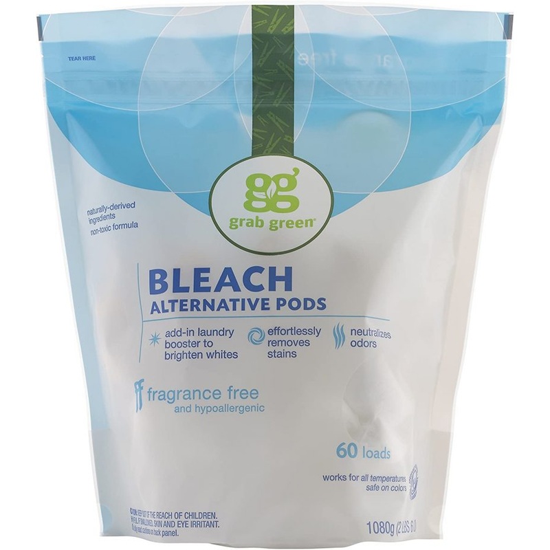 Grab Green Natural Bleach Alternative Pods, 60 Loads.