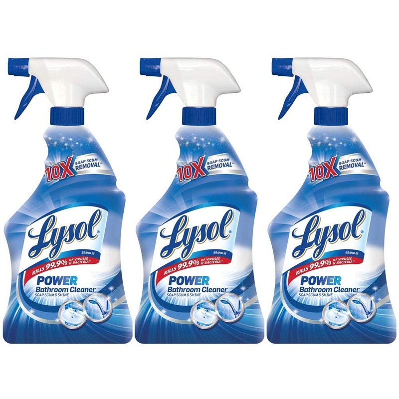 Lysol Power Bathroom Cleaner Trigger, 22 Ounces (Pack of 3) | Bigbigmart.com