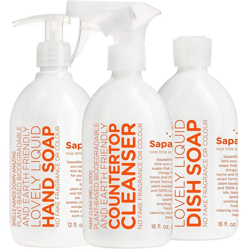 Sapadilla Grapefruit + Bergamot Dish Soap, Hand Soap & Countertop Cleanser, 16 Oz | Bigbigmart.com