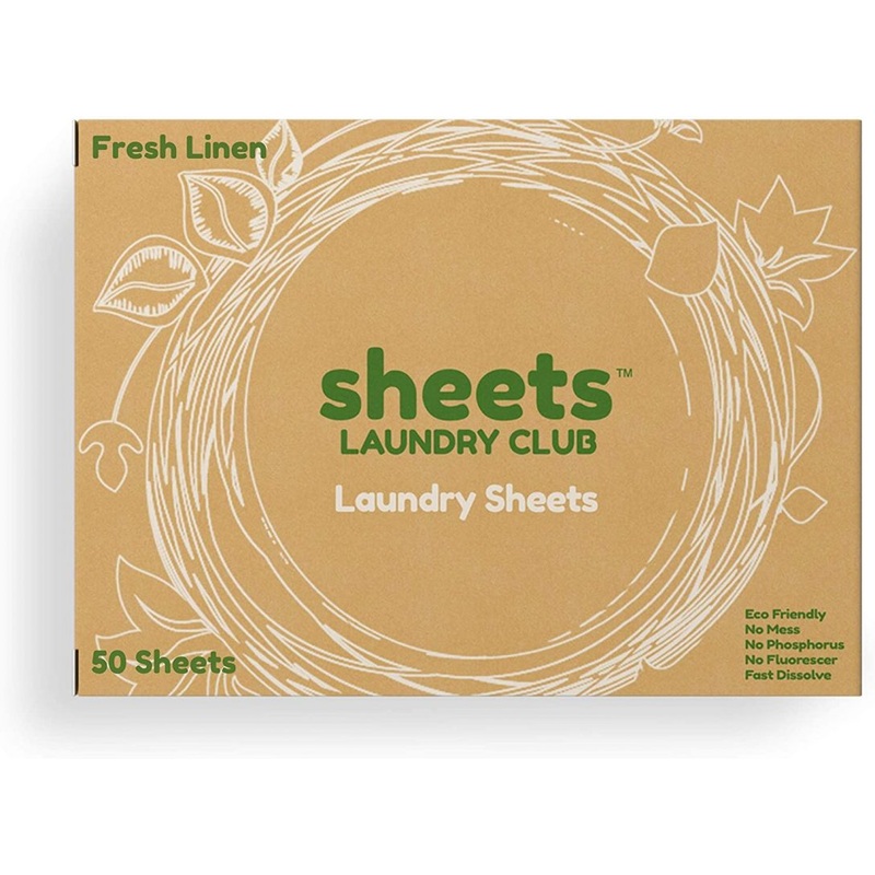 Sheets Laundry Club Laundry Detergent Sheets, Fresh Linen, 50 Sheets | Bigbigmart.com