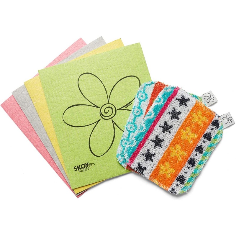 Skoy Cloth 1 Pack (4 Pieces) and Skoy Scrub 1 Pack (2 Pieces), Reusable Cloth and Scrub | Bigbigmart.com