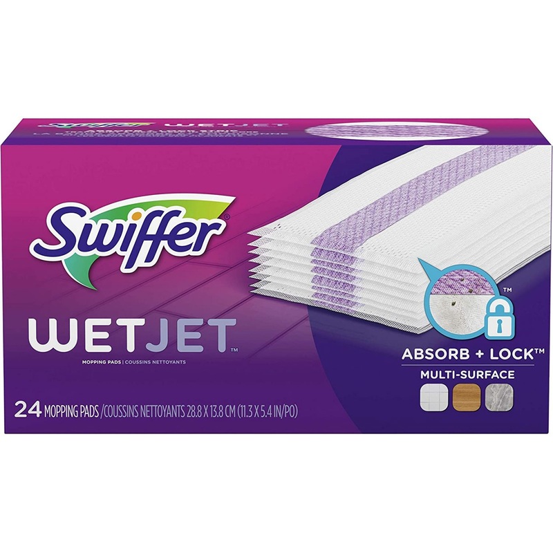 Swiffer WetJet Hardwood Floor Cleaner Spray Mop Pad Refill, 24ct