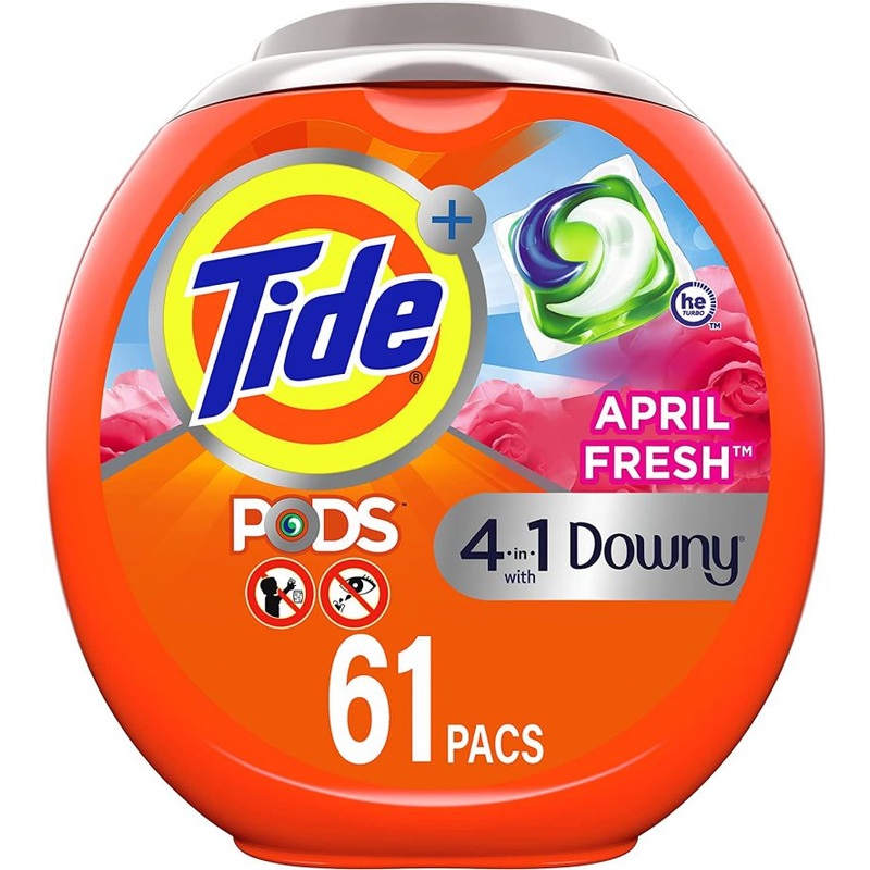 Tide PODS Plus Downy 4 in 1 HE Turbo Laundry Detergent Pacs, 61 Count Tub | Bigbigmart.com