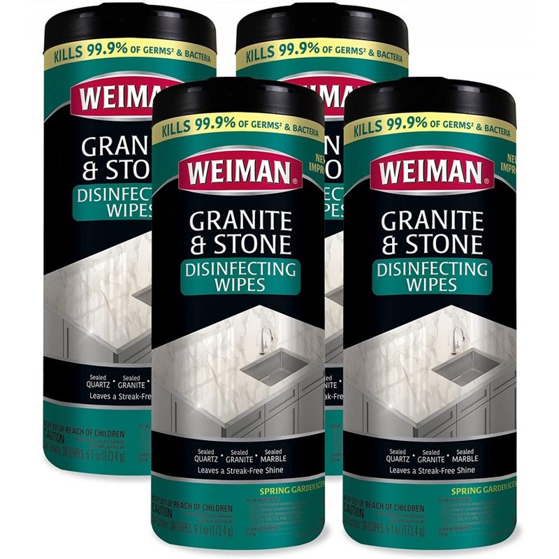 Weiman Granite Disinfectant Wipes – 30 Wipes – 4 Pack