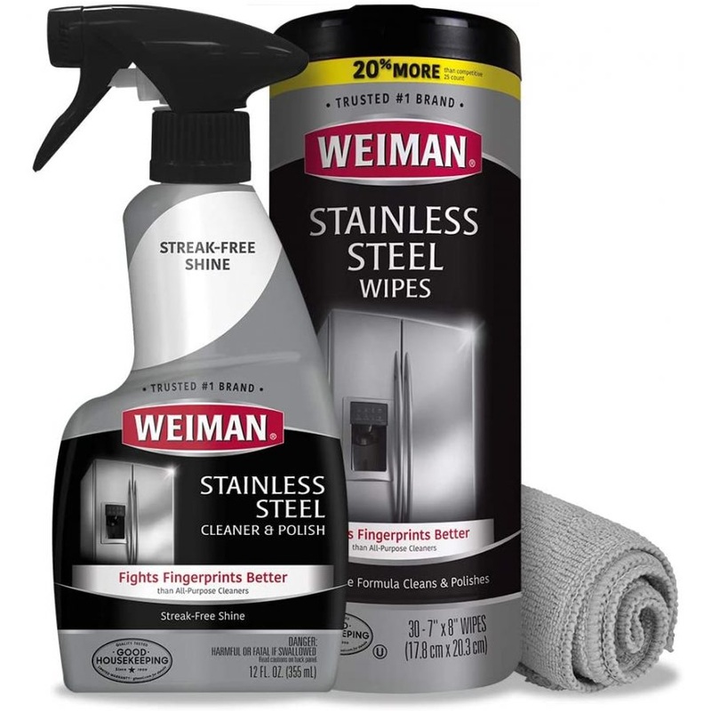 Weiman Stainless Steel Cleaner Kit – Fingerprint Resistant, Removes Residue | Bigbigmart.com