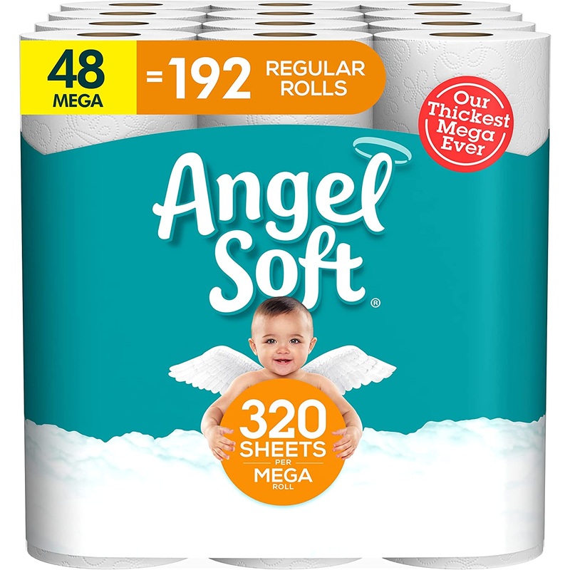 Angel Soft 2-Ply Toilet Paper (48 Mega Rolls, 320 Sheets/Roll) | Bigbigmart.com