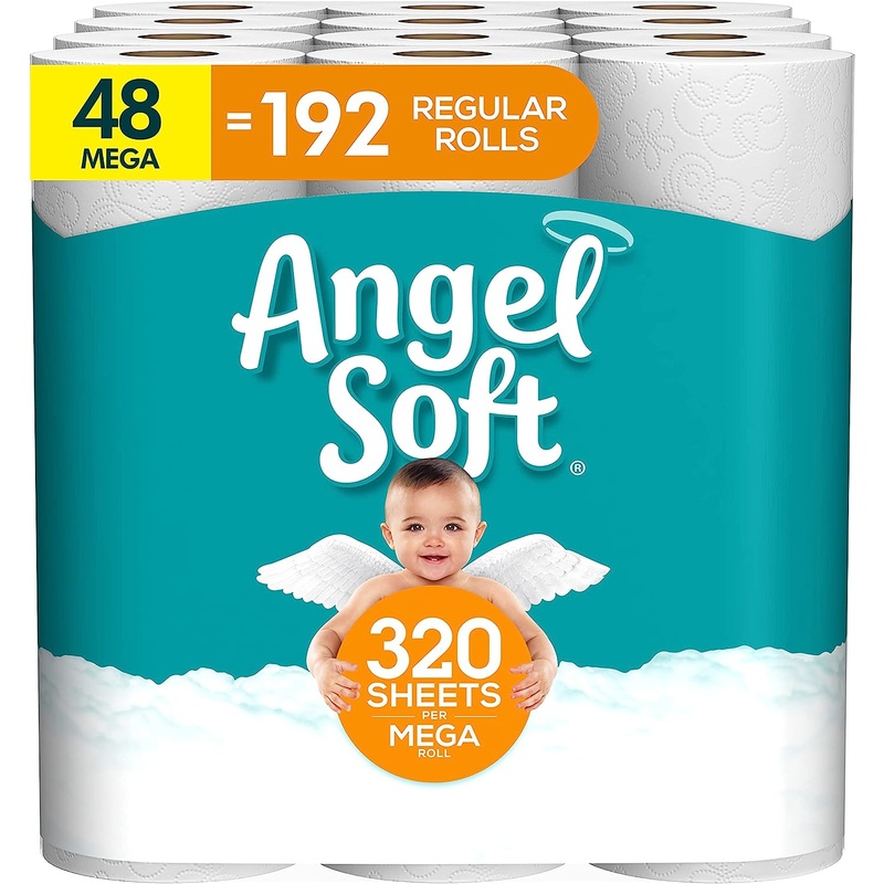 Angel Soft Toilet Paper, 48 Mega Rolls = 192 Regular Rolls, 2-Ply Bath Tissue | Bigbigmart.com