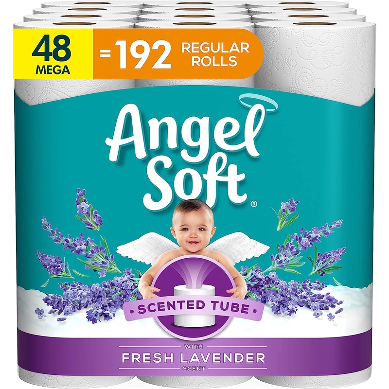 Angel Soft Toilet Paper with Fresh Lavender Scent, 48 Mega Rolls = 192 Regular Rolls, 2-Ply Bath Tissue | Bigbigmart.com