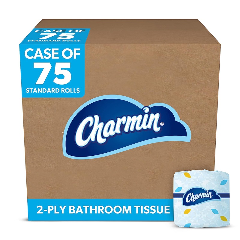 Charmin Professional Toilet Paper Bulk for Businesses, Individually Wrapped for Commercial Use, 2-ply Standard Roll with 450 Sheets/Roll (Case of 75) | Bigbigmart.com