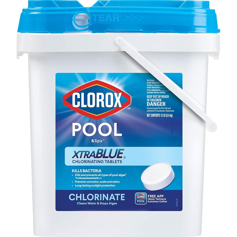 CLOROX Pool&Spa XtraBlue 3 Chlorinating Tablets, Kills Bacteria & Stops Algae, 12 LB | Bigbigmart.com