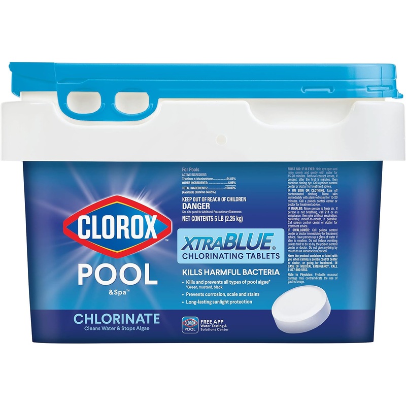 CLOROX Pool&Spa XtraBlue 3 Chlorinating Tablets, Kills Bacteria & Stops Algae, 5 LB | Bigbigmart.com