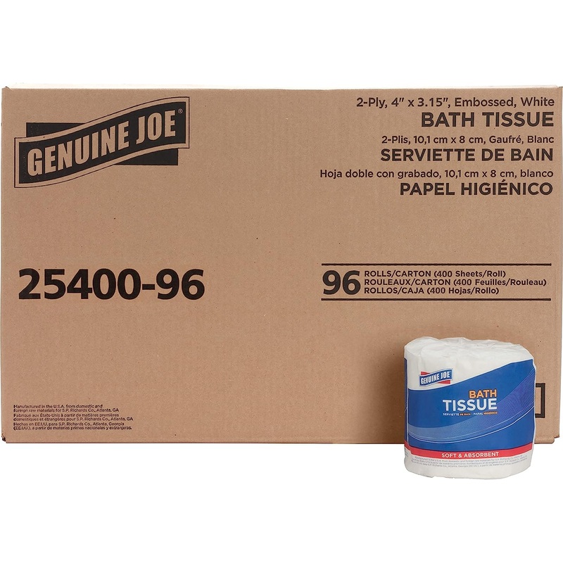 Genuine Joe GJO2540096 2-ply Standard Bath Tissue Rolls White, 400 Count (Pack of 96) | Bigbigmart.com