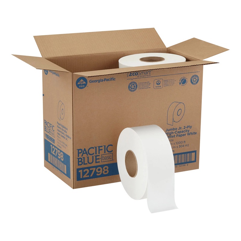 Georgia Pacific Jumbo Jr. Bathroom Tissue Roll, 2-Ply, 1000 Ft. Roll, 8 Rolls/Carton | Bigbigmart.com