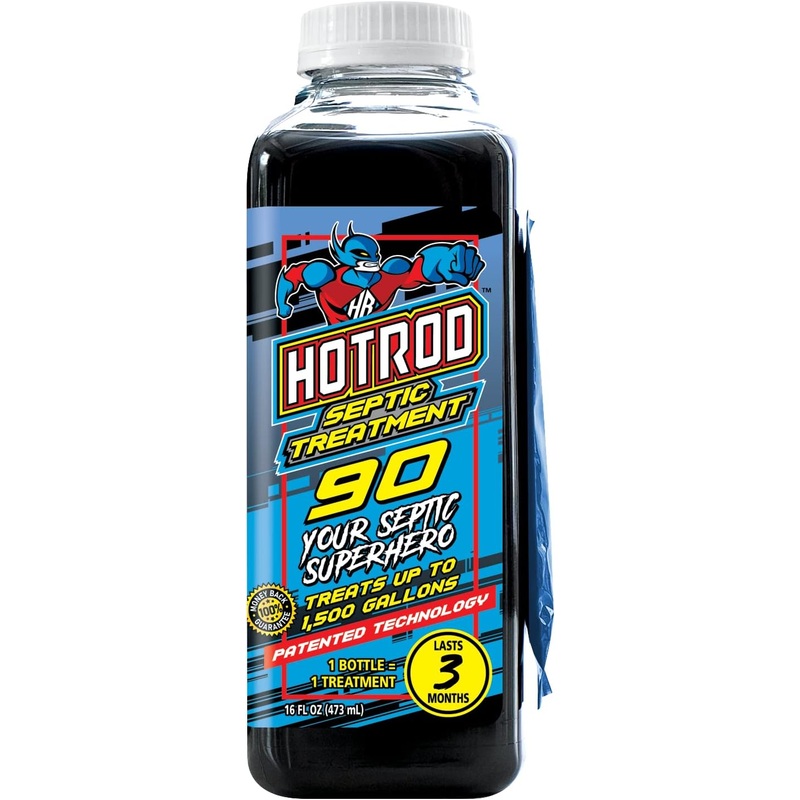 HOTROD Septic Tank Treatment 90-3 Month Supply Extends Septic System Life and Prevents Costly Repairs – Industrial Grade – Easy to Use – Safe on Piping and Plumbing – 16oz Liquid | Bigbigmart.com