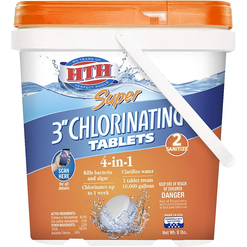 HTH 42037 Super 3 Chlorinating Tablets Swimming Pool Chlorine, 8 lbs | Bigbigmart.com