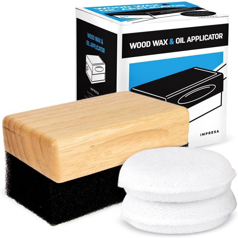 Impresa Oil & Wax Large Block Applicator with 2 Microfiber Buffing Pads | Bigbigmart.com
