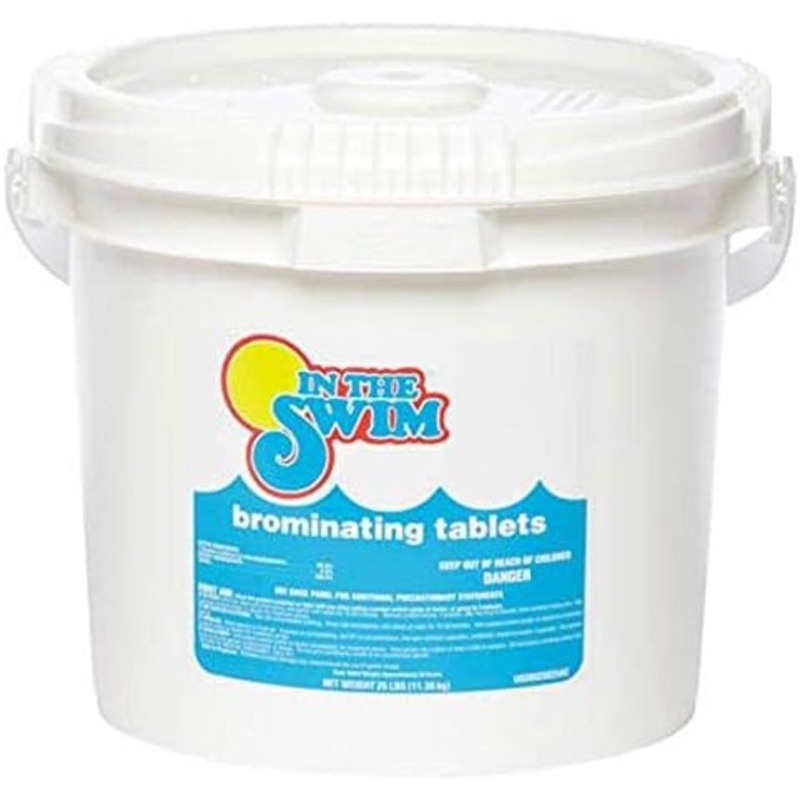 In The Swim 1 Inch Bromine Tablet Sanitizer for Spas, Hot Tubs, or Swimming Pools – Pre-Stabilized, Low Odor, Chlorine Alternative – 61% Available Bromine – 25 Pounds | Bigbigmart.com