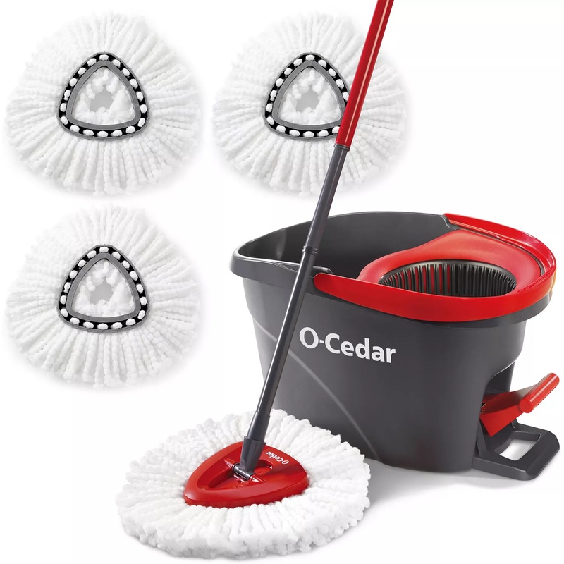 O-Cedar Easy Wring Spin Mop & Bucket System with 3 Extra Refills | Bigbigmart.com