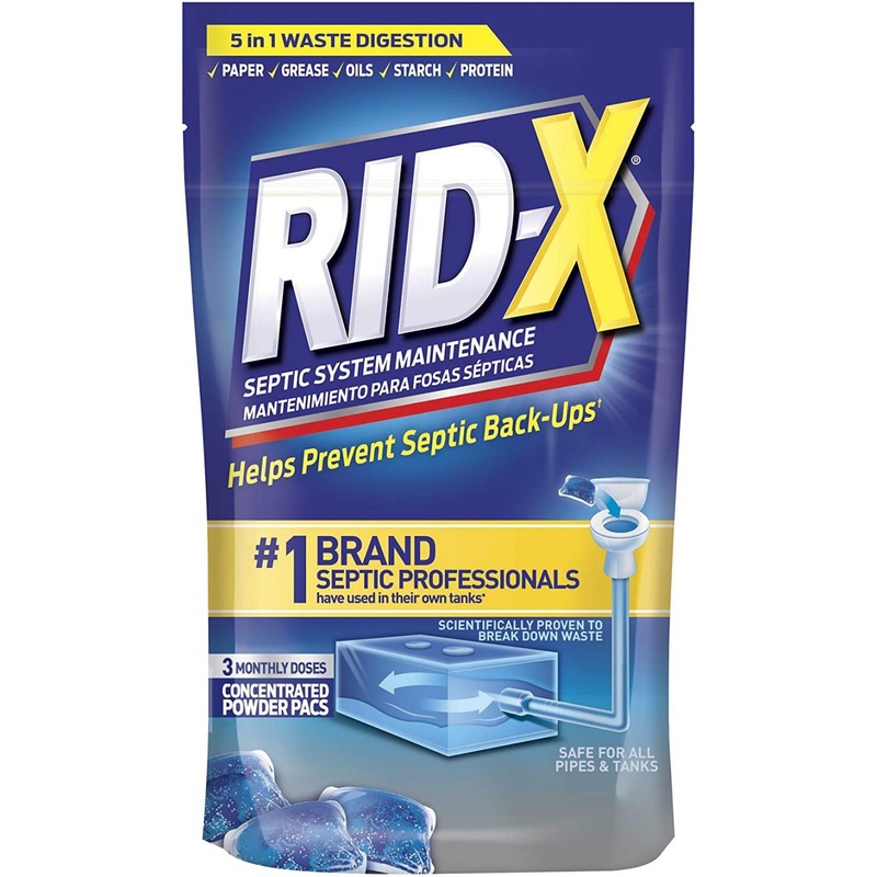 Rid-X Septic Tank Treatment Enzymes, 3 Month Supply Septi-Pacs, 3.2oz | Bigbigmart.com