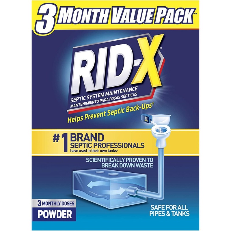 RID-X Septic Treatment, 3 Month Supply Of Powder, 29.4 oz | Bigbigmart.com