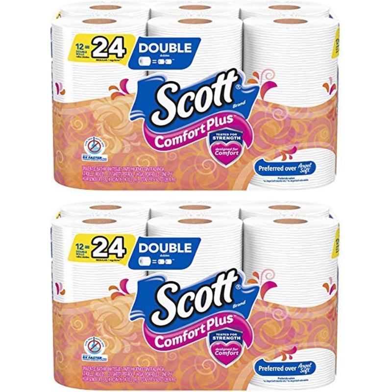 Scott ComfortPlus Toilet Paper, 12 Double Rolls, Bath Tissue (2 Pack) | Bigbigmart.com